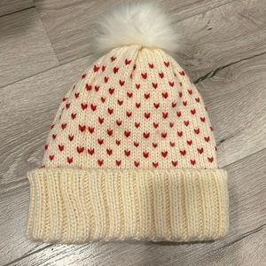 Heart Beanie with Pom pom - NWT
